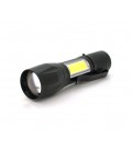 Фонарик ручной GOLD ORION YT29204, 3WLED+COB, CREE Q5, Zoom, 3 режима, алюминий, встроенный аккум, USB кабель, IP44, 98х24х20, B