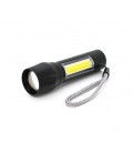 Фонарик ручной CATA CT-8024, 5W Led-CREE Q5 + COB, Zoom, 3 реж., корпус- алюминий, водостойкий, ударостойкий, встроенный аккум, 