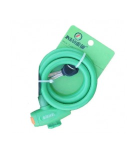 Замок велосипедный тросовый на ключе Golden Mace Lock 588, длина 12*1200мм, PVC/сталь, Green