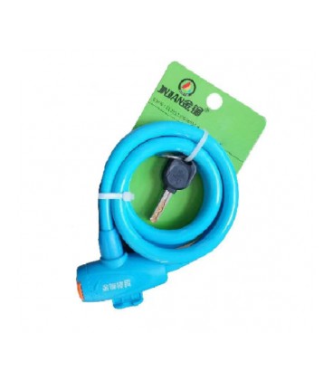 Замок велосипедный тросовый на ключе Golden Mace Lock 588, длина 12*1200мм, PVC/сталь, Blue