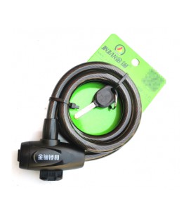 Замок велосипедный тросовый на ключе Golden Mace Lock 588, длина 12*1200мм, PVC/сталь, Black