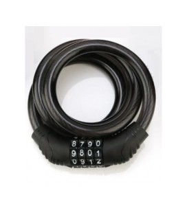 Замок велосипедный тросовый кодовый Smja-115, длина 10*1150мм, АBS/стальная проволока, Black