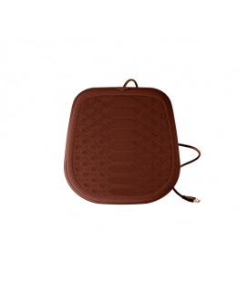 Коврик подстилка с подогревом от USB для автокресла, 5V, 46x46см, кофейный