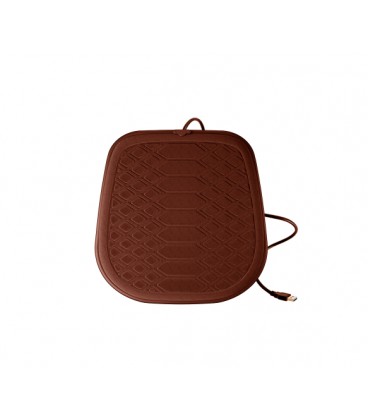 Коврик подстилка с подогревом от USB для автокресла, 5V, 46x46см, кофейный