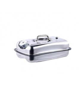 Канистра Merlion ML201-3L, горизонтальная из нержавеющей стали + гибкая лейка, 3л, 290х180х110мм, 0.8 кг, Silver