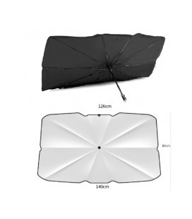 Автомобильный солнцезащитный козырек/зонтик на лобовое стекло, раскладной, 140*80см, чехол