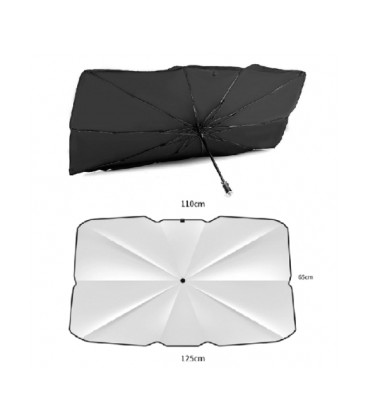 Автомобильный солнцезащитный козырек/зонтик на лобовое стекло, раскладной, 125*65см, чехол