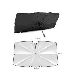 Автомобильный солнцезащитный козырек/зонтик на лобовое стекло, с вырезом, раскладной, 140*80см, чехол