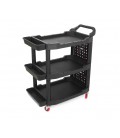 Пластиковая тележка для инструментов, с перфорированной стенкой, 97.5х48х68мм, черный