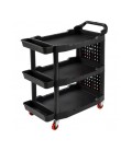 Пластиковая тележка для инструментов, с перфорированной стенкой, 97.5х48х68мм, черный