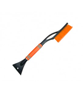 Щетка-скребок автомобильная 2в1, общая длина 60см, щетка 19см, скребок 11см, черная с оранжевым