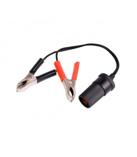 Адаптер переходник с аккумулятора(крокодилы) на прикуриватель, 12V, 30см, черный