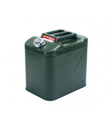 Канистра Merlion YT-HS-FX-25L, металлическая с клапаном + гибкая лейка, 25л, 355х255х360мм, Green