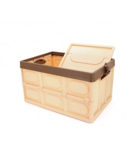 Органайзер пластиковый с крышкой в багажник автомобиля, 520x360х290mm, Brown