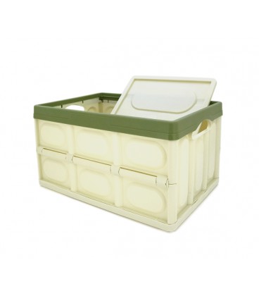 Органайзер пластиковый с крышкой в багажник автомобиля, 500x350х290mm, Green