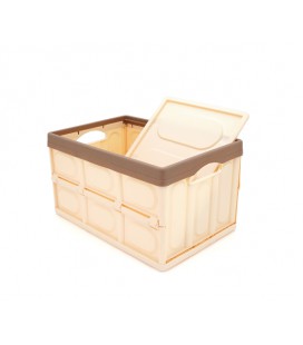 Органайзер пластиковый с крышкой в багажник автомобиля, 410x280х230mm, 30л, Brown