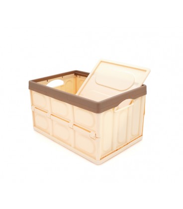 Органайзер пластиковый с крышкой в багажник автомобиля, 410x280х230mm, 30л, Brown