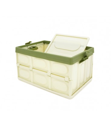 Органайзер пластиковый с крышкой в багажник автомобиля, 400x280х230mm, Green