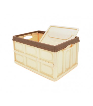 Органайзер пластиковый с крышкой в багажник автомобиля, 370x260х210mm, Brown