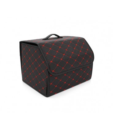Складной кожаный автомобильный органайзер 400*320*300, Black-Red