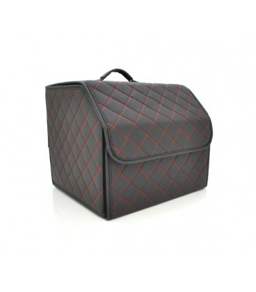 Складной кожаный автомобильный органайзер 330*320*300, Black-Red