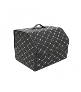 Складной кожаный автомобильный органайзер 400*320*300, Black-Gold