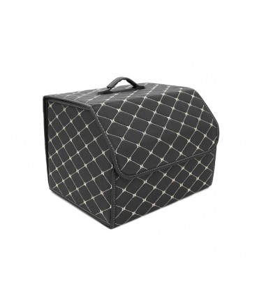 Складной кожаный автомобильный органайзер 400*320*300, Black-Gold