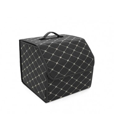 Складной кожаный автомобильный органайзер 330*320*300, Black-Gold