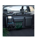 Автомобильний органайзер CABULE в багажник, 90x45см, крепление к задним сидениям ремнями, 5 отделений, PV-кожа, черный