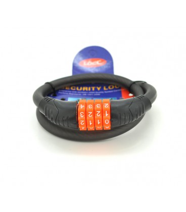 Замок велосипедный цепной кодовый AI26447, длина 550мм, Mix color