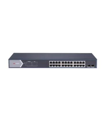 24 портовый гигабитный POE коммутатор Hikvision DS-3E1526P-SI, 24x RJ45 POE(1000M) и 2xSFP (1000M), 320 x 90 x 530 мм