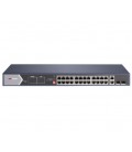 24-портовый неуправляемый Hi-PoE коммутатор Hikvision DS-3E0528HP-E, 20×1000 Мбит/с POE+ (4 Hi-PoE) + 2×1000 Мбит/с SFP
