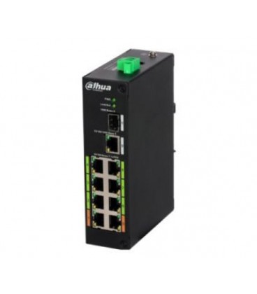 Коммутатор POE DH-LR2110-8ET-120 48V с 8 портами POE 100Мбит + 1 порт UP-Link 1000Мбит + 1 порт SFP, корпус - металл, Black
