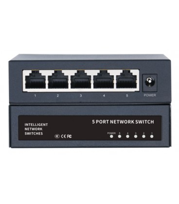 Коммутатор Merlion MG1005 5 портов Ethernet 10/100/1000 Мбит/сек. метал, DC 5V 2A. Блок питания в комплекте