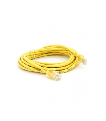 Патч-корд литой RITAR, UTP, RJ45, Cat.5e, 5m, желтый, Cu (медь) Q300