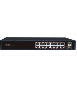 Коммутатор Merlion MG1016S 16 портов RJ45 Ethernet + 2 SFP 10/100/1000 Мбит/сек. металл AC220V.
