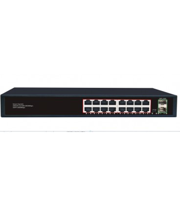 Коммутатор Merlion MG1016S 16 портов RJ45 Ethernet + 2 SFP 10/100/1000 Мбит/сек. металл AC220V.
