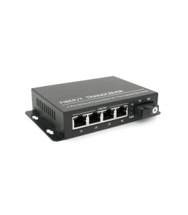 4х портовый медиаконвертор ONV-0110S-SCX-S4-A, 4*100М RJ45 + 1*SC порт ( single mode single fiber,1310/1550nm, 20km )