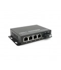 4х портовый медиаконвертор ONV-0110S-SCX-S4-A, 4*100М RJ45 + 1*SC порт ( single mode single fiber,1310/1550nm, 20km )