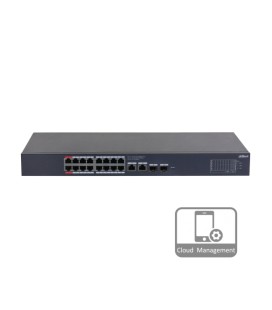 16-портовый гигабитный управляемый PoE коммутатор DH-CS4220-16GT-190 с 16/POE 100Мбит + 2/UP-Link 1000Мбит + 2/SFP 1000Мбит, 440