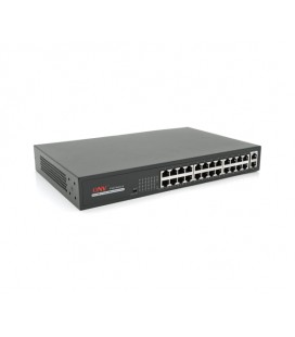 24х портовый PoE комутатор ONV-H1024PLS 24 порта РоЕ 100 Мбіт + 2 Uplink 1000 Мбіт, до 250м, IEEE802.3af/at , общая мощность 250