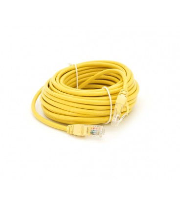 Патч-корд литой RITAR, UTP, RJ45, Cat.5e, 10m, желтый, Cu (медь) Q300