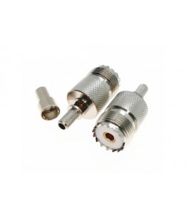 Разъем UHF Female под обжим на кабель RG58/RG142/RG223/LMR-195/3D-FB/SYV50-3 цена за 1 шт