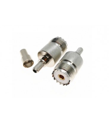 Разъем UHF Female под обжим на кабель RG58/RG142/RG223/LMR-195/3D-FB/SYV50-3 цена за 1 шт