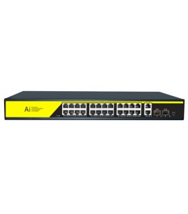 POE коммутатор гигабитный Merlion 24 POE + 2 RJ45 + 2 SFP 10/100/1000 встроенный блок питания 52V 6.15A