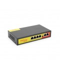Коммутатор POE с 4 портами POE 100Мбит + 2 порт Ethernet (UP-Link) 100Мбит, 52V/1.44A,100/250метров, корпус - металл, Black, БП 