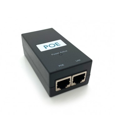 POE инжектор 12V 2A (24Вт) с портами Ethernet 10/100Мbit/s + кабель питания 1,0м