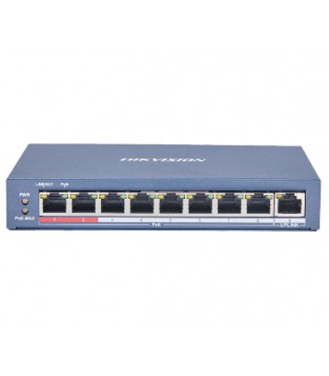 8 портовый POE коммутатор Hikvision DS-3E0109P-E(C) 8xRJ45 (100M) PoE + 1x RJ45 (100M)