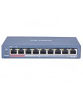 8 портовый POE коммутатор Hikvision DS-3E0109P-E(C) 8xRJ45 (100M) PoE + 1x RJ45 (100M)