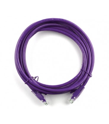 Патч-корд литой RITAR, UTP, RJ45, Cat.5e, 5m, фиолетовый, Cu (медь)